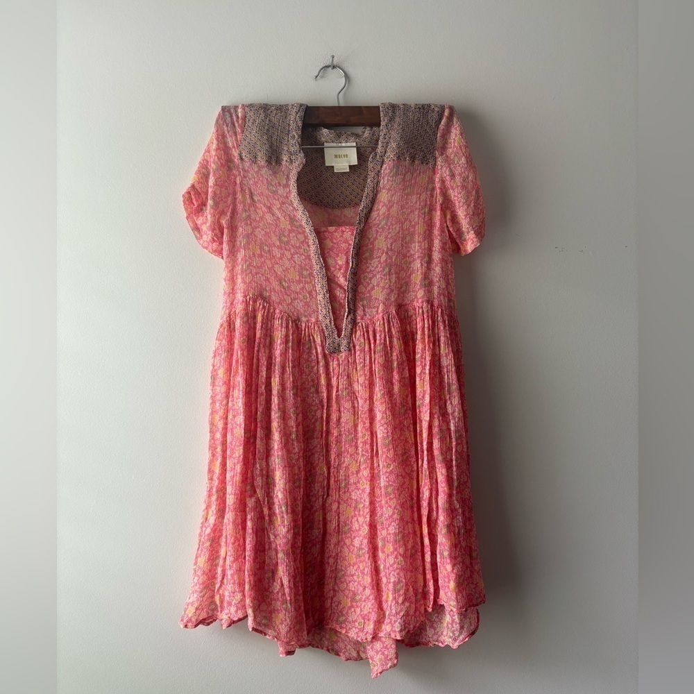 Maeve floral pink short sleeve top size‎ XS